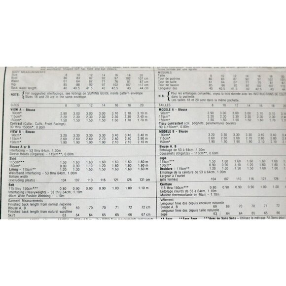 McCall's 9239 Sewing Pattern Misses' Dynasty Misses Blouse Belt and Skirt  Uncut - Picture 2 of 3